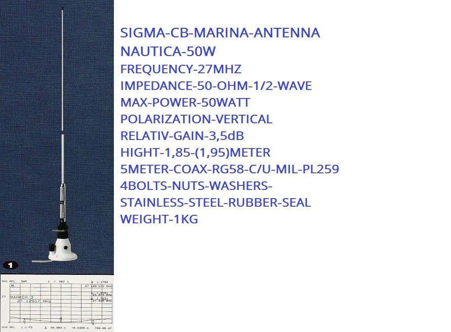 Nautica-50W;Kr750,- Nautica-200W-Kr;850,- Navy-27-;Kr900,- Navy-CB-PLUS-;Kr1500,-+Porto stk-N-Pakken;Kr280,-
Kontakt;odderiks@online.no
