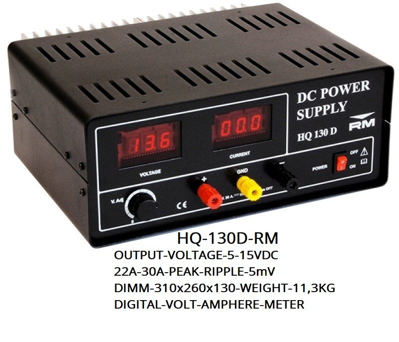 POWER-SUPPLY-RM-HQ 130D-5-15Volt-30-Ampere;;Dimm;310x285x140mm-11,3Kg.Kr2500,-
+Porto;Norgespakken;Kr270,-Kontakt;epost;odderiks@online.no
