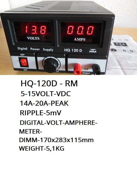 POWER-SUPPLY-RM-HQ 120D-5-15Volt-Dc-14/20P-Ampere;Dimm;170x283x115mm-5,1Kg:Kr1500,-+Porto-Norgespakken;Kr150,-Kontakt;epost;odderiks@online.no