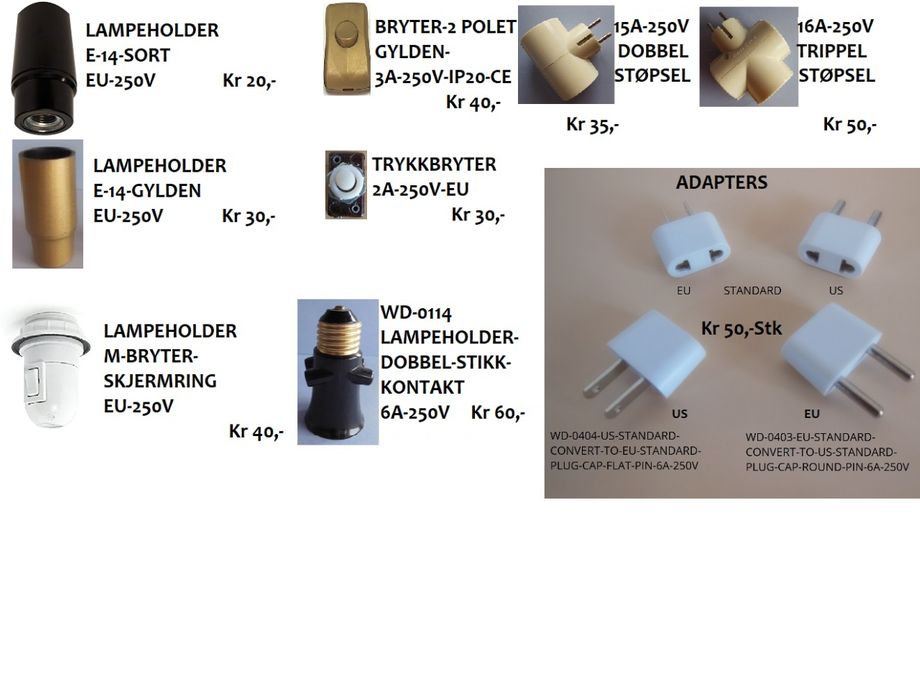 LAMPEHOLDER-BRYTER-STØPSEL